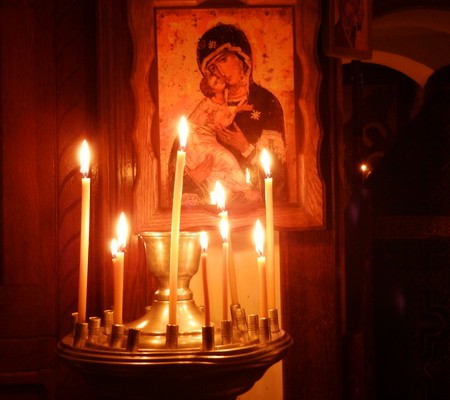 Храмовой праздник в пещерной церкви в честь прп. Феодосия Печерского